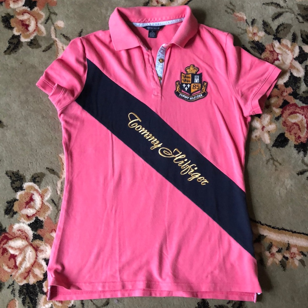 Tommy Hilfiger pink polo size M